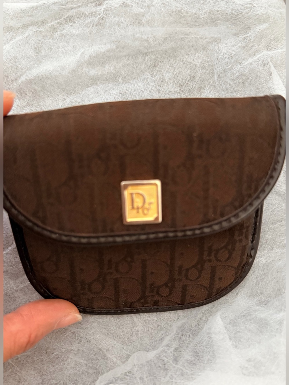 Vintage Christian Dior Brown Monogram Mini Pouch/coin purse